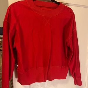 Zara Vibrant Red Crew Neck Sweater